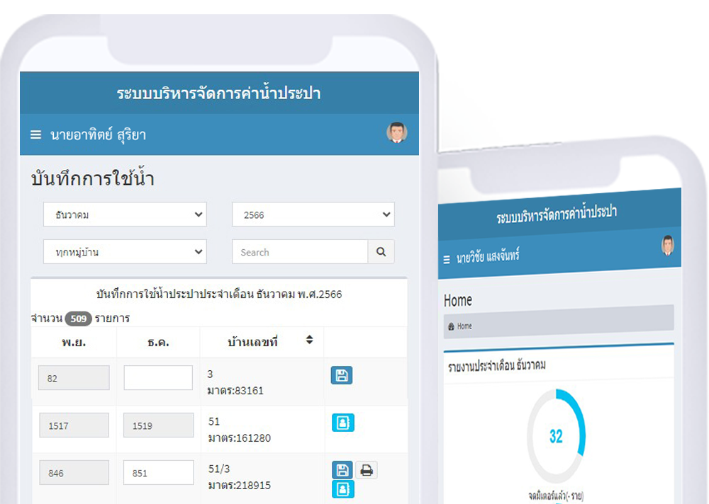 ระบบบริหารจัดการค่าน้ำประปา ทต.โนนสูง